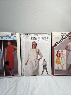 Vintage 1980's Simplicity Sewing Patterns.  Fashion History, Wrap Dresses